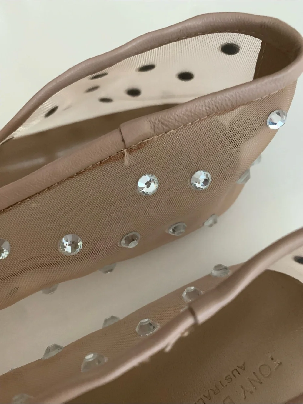 Tony Bianco Nude Crystal-Embellished Ballet Flats